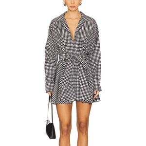Chic Black and White Houndstooth Dress